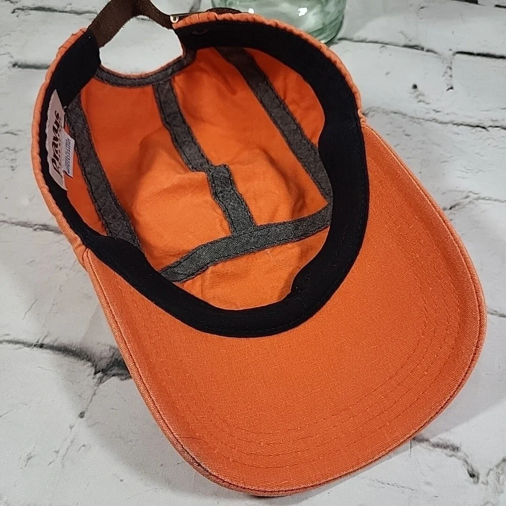 Dravus Hat Mens Orange Canvas One Size Adjustable Outdoor Ball Cap